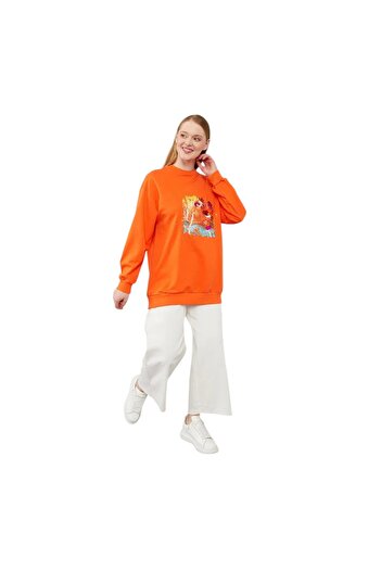 Levidor Sequin Embroidered Printed Sweatshirt Lev.270107