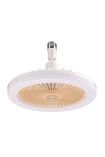 divendi-ro Silent ceiling fan, 30W, 3 speeds, with E27/B22 base, light and remote control, white-yellow