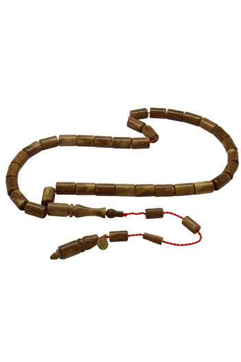 Tesbihane Sadullah Master Craftsmanship Capsule Cut Collectible Brown Kuka Prayer Beads with System