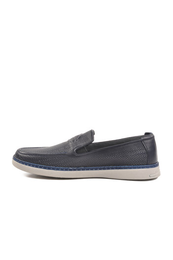 AYAKMOD Navy Blue Genuine Leather Men's Casual Shoes C330 m