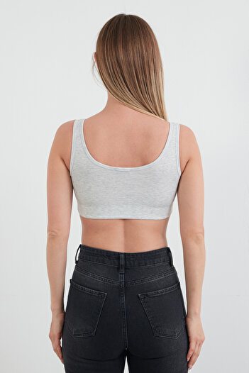 Fulla Moda Basic Fitilli Modal Crop Büstiyer