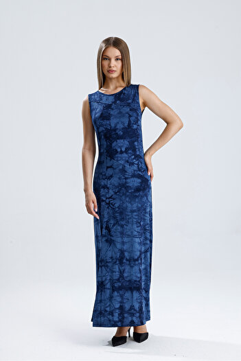 Sense Slit Sleeveless Lycra Viscose Dress |   Elb35734 Laci Batik