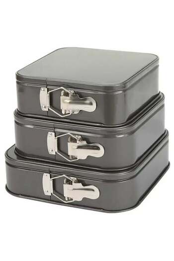 Welora Set of 3 baking trays, carbon steel - Black