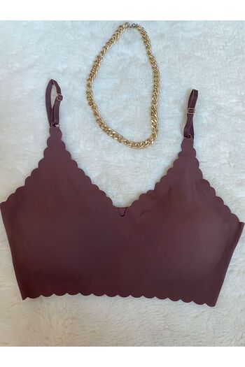 İltena Laser Cut, Comb Trim Adjustable Strap Seamless T-Shirt Bra