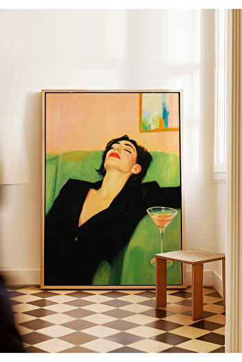 ARTHOUSECOLLECTIVE Martini Mood – Aesthetic Woman Portrait Cocktail Poster - Unframed Poster