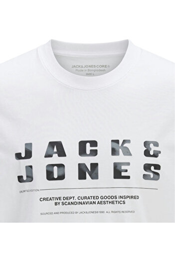 Jack & Jones Tricou JACK & JONES Επαναφορτιζόμενη Μπροστινή Πόρτα - 12274716-Φωτεινό Λευκό