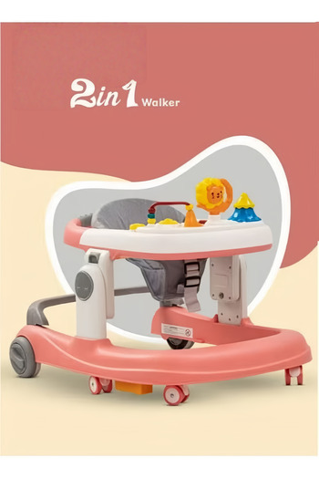 COOYA 2 In1 Round Kids Walker,3 Adjustable Height,Musical Toy,Speed Adjustable Wheels,For Baby 6-24 Months