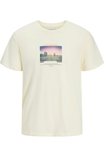 Jack & Jones Tricou JACK & JONES Ryu Στρογγυλή Λαιμόκοψη - 12278540-Αντικέ Λευκό