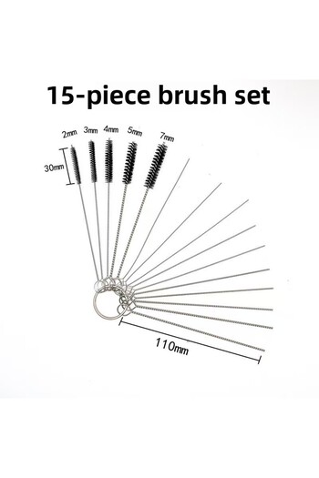 Choice 15PCS Carburetor Carbon Dirt Jet Remove Cleaning Needles Brushes Cleaner Tools for Automobile Motorc