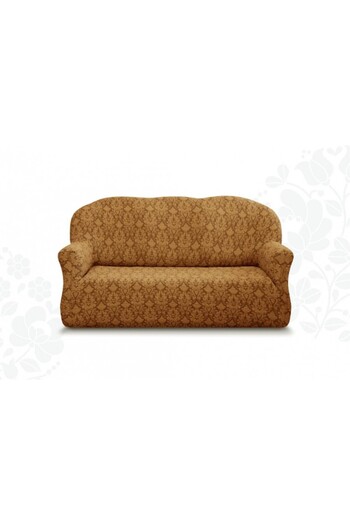 Lenjerii Deosebite Multi-elastic jacquard sofa cover for 3-seater sofa, Brown