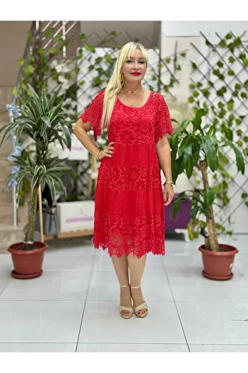 Punta Otantik N10337 Italian Silk Dress Red