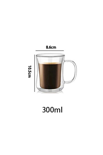 Choice1 220-400ml 300ml 1pcs 1PCS Double Wall Glass Cup Clear Coffee Mug With Handle For Hot Cold Beverage M