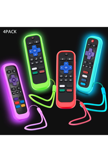 Choice GreenBluePurpleRed Case for Roku Remote Universal Replacement Controller Silicone Sleeve Skin Glow i