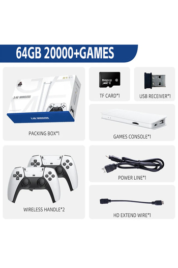 Choice WHITE M15 Video Game Stick 4K 64G 20000+ Retro Games Handheld Video Game Console Wireless Gamepads H