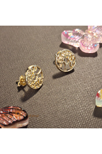 saratremo Gold-plated Earrings – Tree of Life Cut-out Design