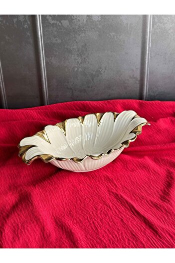 ROSSEV Flora Gold Oval Serving Plate 27cm