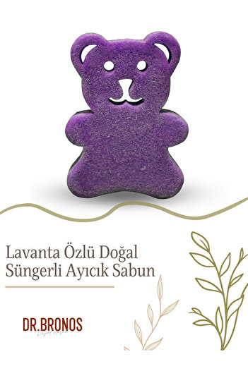 Dr.Bronos Natural Sponge Teddy Bear Soap with Lavender Extract 135 Gr