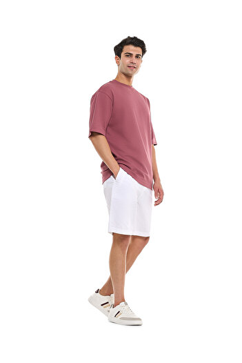 R&B White MYF-WOVEN SHORTS -S-XXL