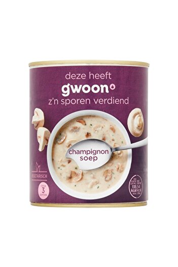 G’woon ready-made cream of champignon mushroom soup 800 ml