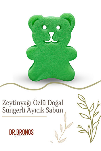 Dr.Bronos Natural Sponge Teddy Bear Soap with Olive Oil Extract 135 Gr