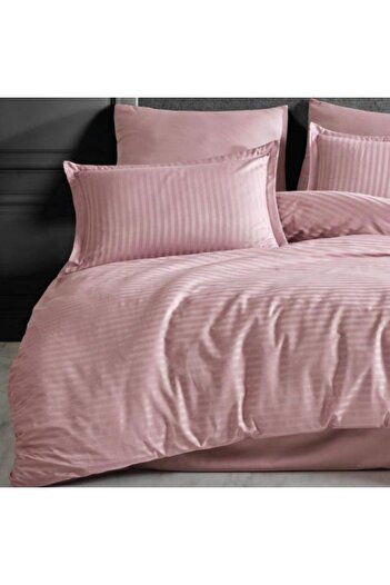 Pucioasa Set of 2 cotton damask pillowcases 45x45cm, Pink
