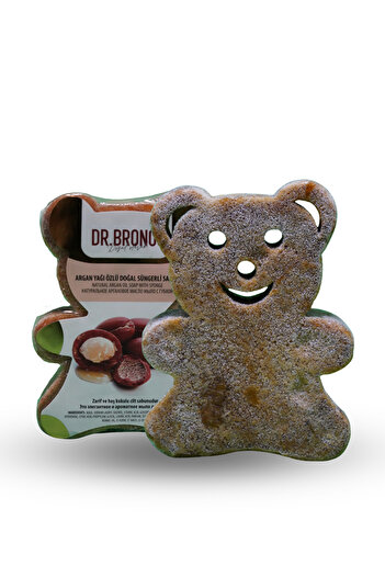 Dr.Bronos Natural Sponge Teddy Bear Soap with Argan Oil Extract 135 Gr