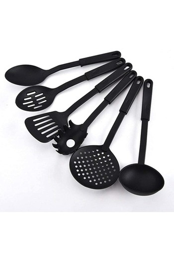 wei inox Set of 6 kitchen utensils, Teflon, black, 30 cm