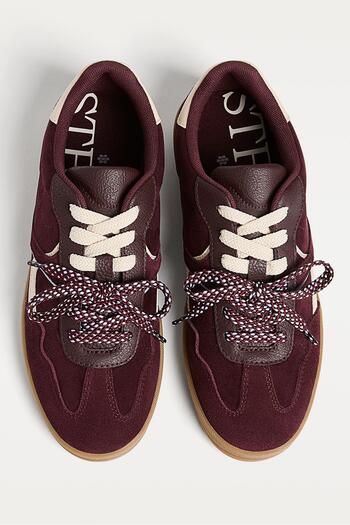 Stradivarius Casual split leather trainers