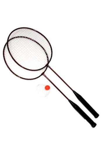 dalimag Set 2 Badminton Rackets Metal and Shuttlecock, 60 cm