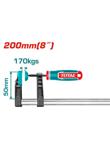 TOTAL Total 200mm Rubber Hand Carpenter Clamp THT1320502
