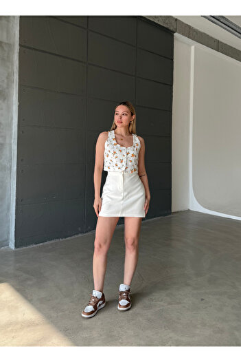 Melike Bakar Boutique Flower Patterned Vest