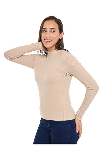 R&B WB HIGH NECK LS RIB TEE 8-18