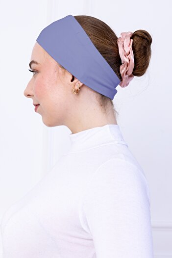 Loggia Non-Slip Silicone Bandana Bonnet Blue - Women's Hijab Seamless Non-Slip Snap - Sporty Hair Band