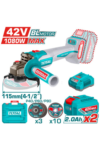 TOTAL Cordless angle grinder TAGLI4108112
