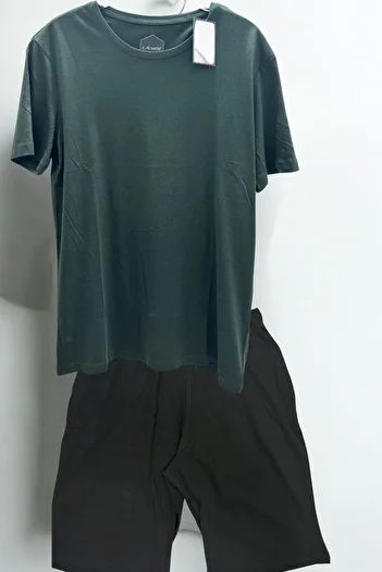 Arnetta Men's Summer Short Sleeve Shorts Viscose Fabric Anti-Sweat Home Wear Set