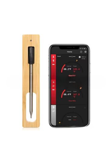MOAWAVE Smart Kitchen Thermometer, Wireless Connection With Any Smartphone, Dedicated Mobile App