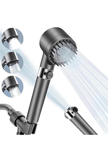 Generic Filtered Shower Head, High Pressure Shower Head with 3 Spray Modes, Power Wash for Hard Water, Handh