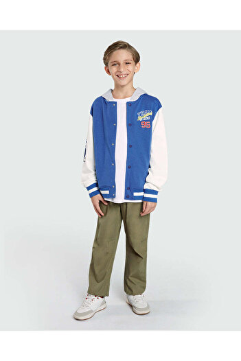 Ovs Joggers In Olive Drab Poplin For Boys