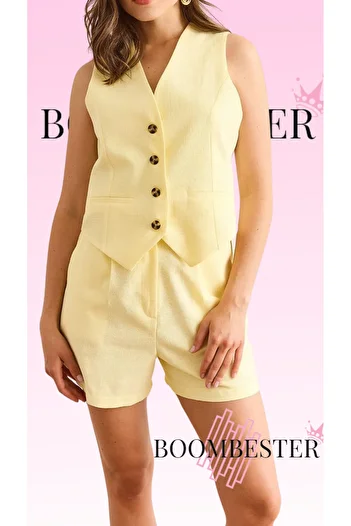BoomBester Women's Lined Linen Flam Vest