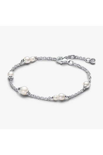 Pandora Bratara tip lant clasic cu perle de apa dulce Argint 925 - 18cm
