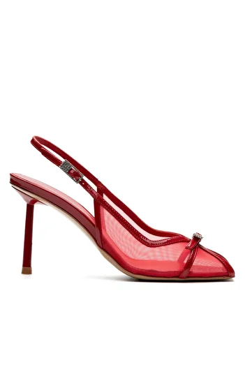 Sofia Baldi Secret Red Textile Women's Heel Sandals