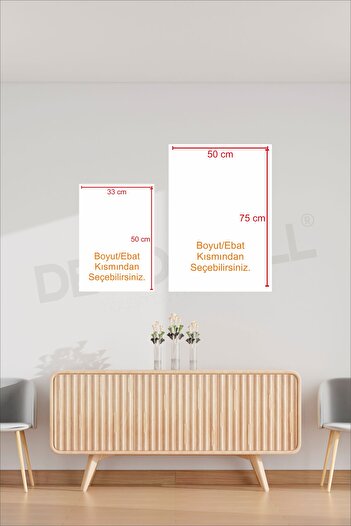 DECOMALL T-3 (50x30cm) 3 Parça Çerçeve Görünümlü Dekoratif Bohem Duvar Poster Seti Kendinden Yapışkanlı Folyo
