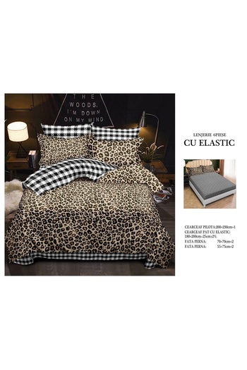 CHIRASO FINE Cotton Bedding Set, ELASTIC Sheet 180x200+25cm, Duvet Cover 200x230cm 4 Pillowcases