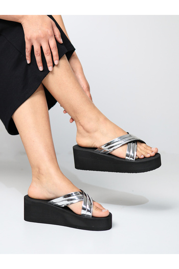 HANOX Lotus High Platform Heel Women's Cross Beach Slippers (6.5) cm