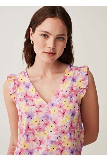 Ovs Blouse With Patterned Flounce