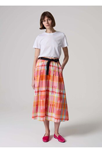 Ovs Full Midi Skirt With Check Pattern