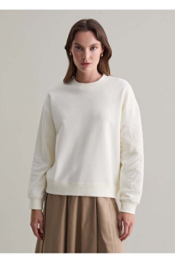 Ovs Sweatshirt With Floral Embroidery