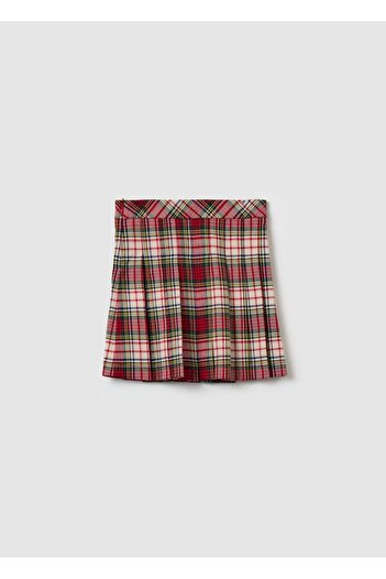 Ovs Pleated Skirt With Tartan Pattern