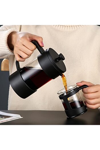 Omran Cart French Press 600ml with 160ml Glass Cup Heat-Resistant Manual Coffee Set