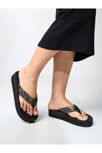 HANOX Orion Printed Eva Sole Wedge Heel Women's Flip Flops Beach Slippers Flip Flops (4.0) cm